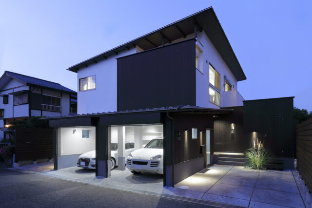 No.83 大和市注文住宅 O邸事例 外観（夜）